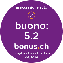 bonus.ch Badge assicurazione auto con valutazione 5,2.