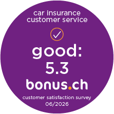 bonus.ch Customer Service Badge Car Insurance with rating 5.3.
