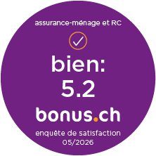 bonus.ch Badge responsabilité civile et inventaire du ménage avec évaluation 5,2.